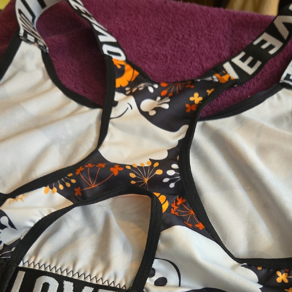 Halloween Themed Women's Sports Bra - Black and Orange - Picture 4 of 6